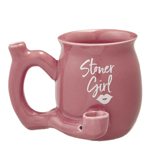 Premium Roast & Toast Ceramic Mug W/ Pipe - Stoner Girl - Pink | Jupiter Grass