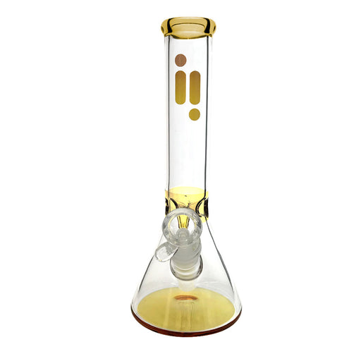 10" 7MM BEAKER W/ ICE PINCH & COLOR ACCENTS - AMBER | Jupiter Grass