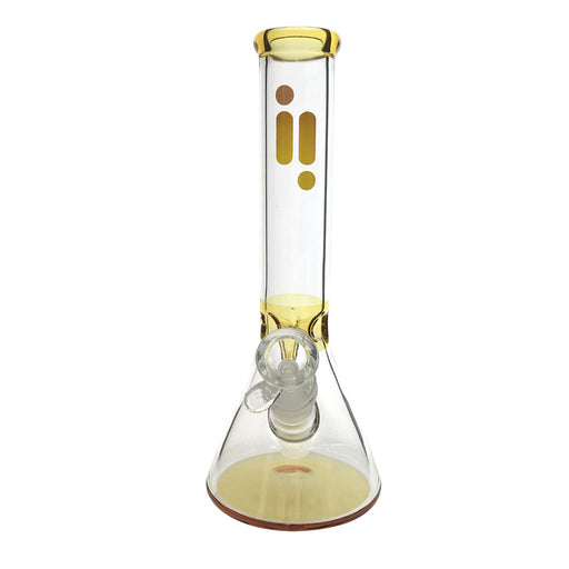 10" 7MM BEAKER W/ ICE PINCH & COLOR ACCENTS - YELLOW | Jupiter Grass