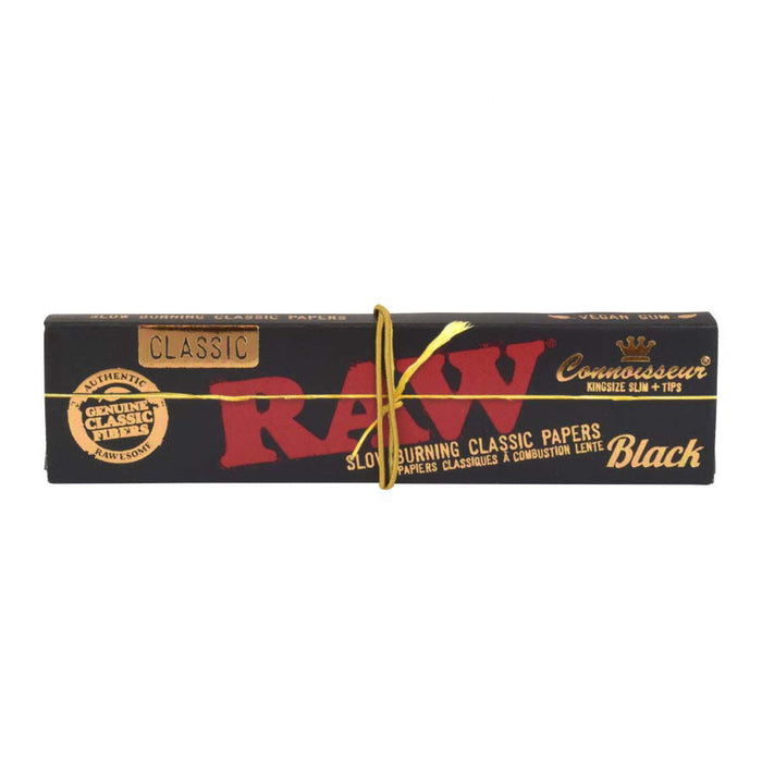 RAW | Black Natural Unrefined Artisan Connoisseur Papers w/ Tips – King Size | Jupiter Grass