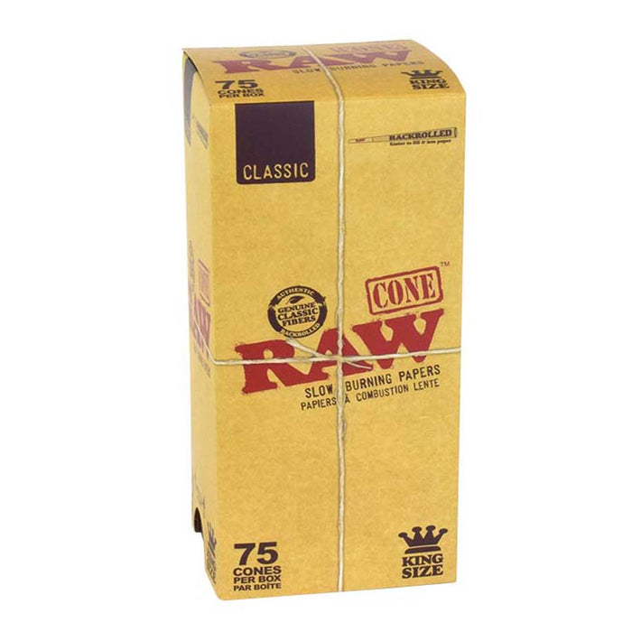 RAW | Classic Pre-Rolled Cones – King Size (75 Cones/Box) | Jupiter Grass