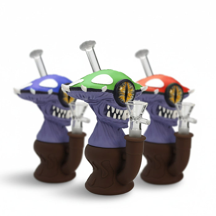 7" Vinyl Mushroom Monster Water Pipe with 14mm Glass Bowl