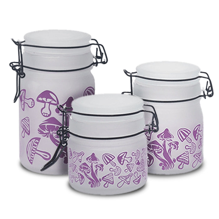 Purple Mushroom Glass Storage Jar-Multiple Sizes Available [SMKZ-142] | Jupiter Grass