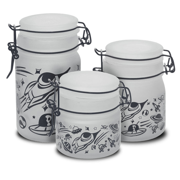 UFO Design Glass Storage Jar-Multiple Sizes Available [SMKZ-141] | Jupiter Grass