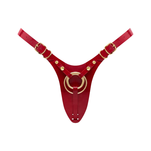 LEATHERETTE HARNESS FABULOUS - ONE SIZE - RED GLOSSY