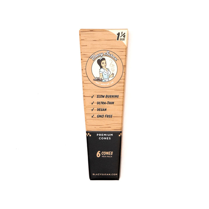 Blazy Susan | Unbleached 1 1/4 Pre Rolled Cones Box of 21 | Jupiter Grass