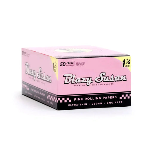 Blazy Susan | Pink 1-1/4 Rolling paper box of 50 | Jupiter Grass