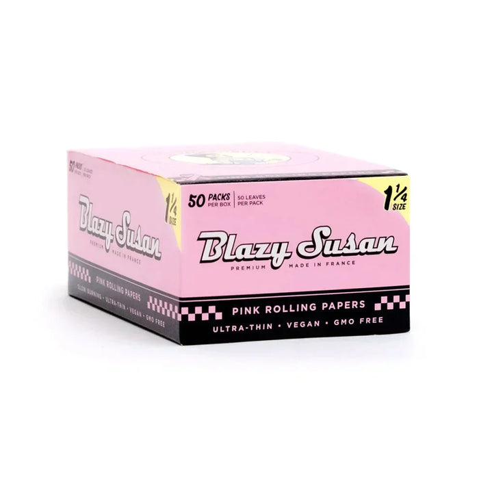 Blazy Susan | Pink 1-1/4 Rolling paper box of 50 | Jupiter Grass