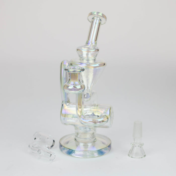 8" 2-in-1 electroplated glass recycler rig | Jupiter Grass