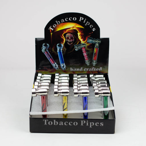 Metal Pipe Sparkle with leaf Design Box of 24 [HX255F-1] | Jupiter Grass