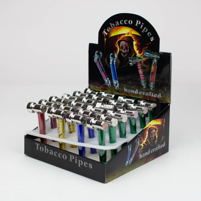 Metal Pipe Sparkle with leaf Design Box of 24 [HX255F-1] | Jupiter Grass
