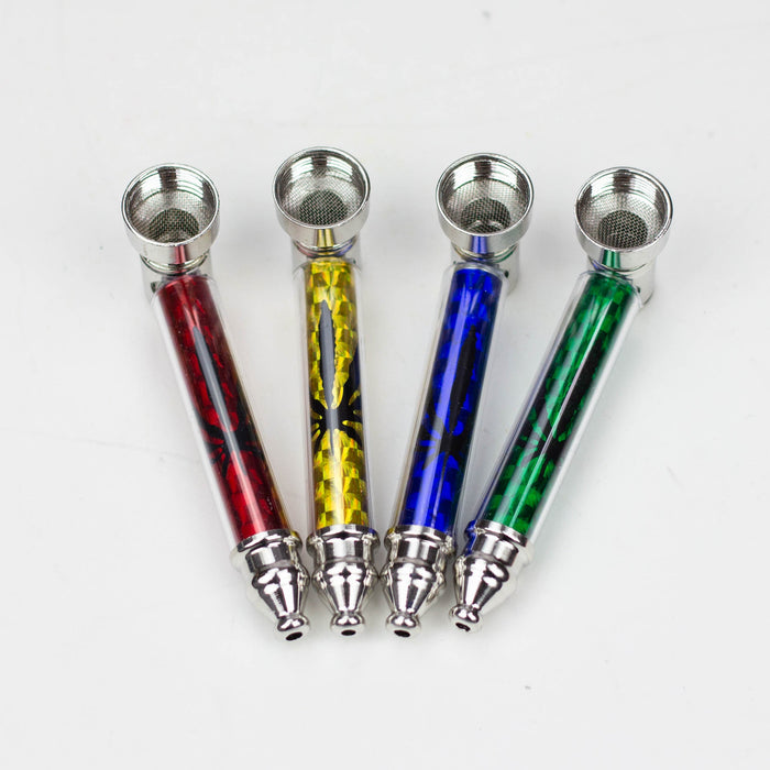 Metal Pipe Sparkle with leaf Design Box of 24 [HX255F-1] | Jupiter Grass