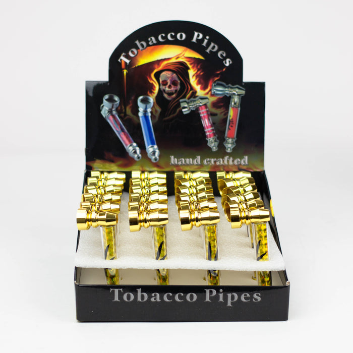Metal Pipe Sparkle with Gold leaf Design Box of 24 [HX255K-1 Gold] | Jupiter Grass