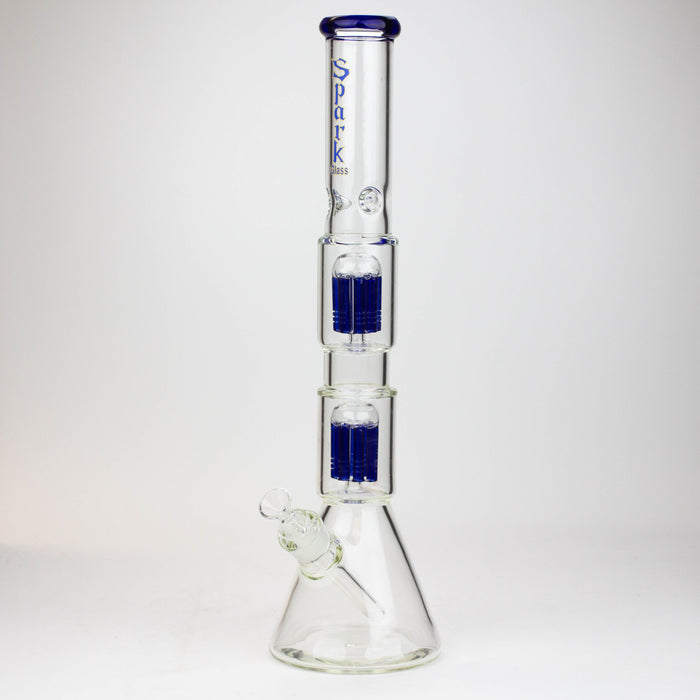 19" SPARK 7 mm double percolator glass water bong | Jupiter Grass