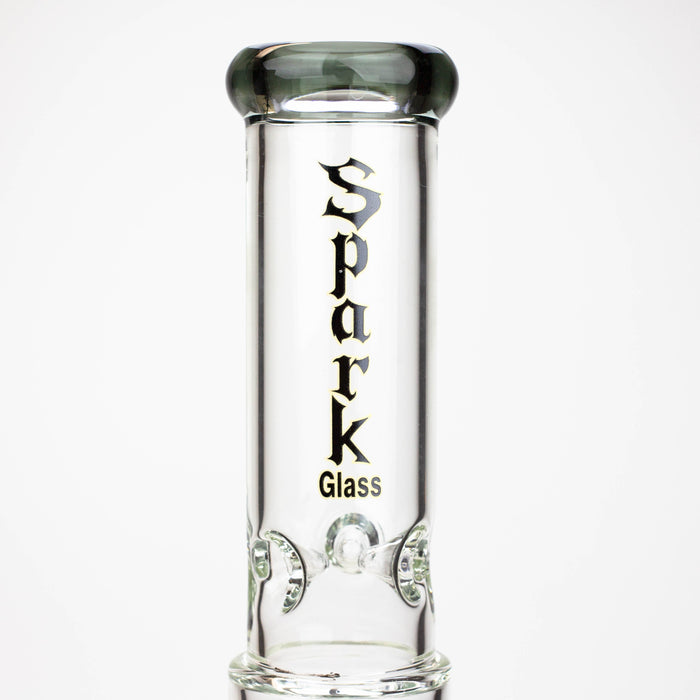 19" SPARK 7 mm double percolator glass water bong | Jupiter Grass