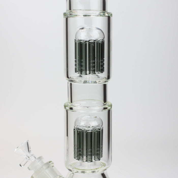 19" SPARK 7 mm double percolator glass water bong | Jupiter Grass