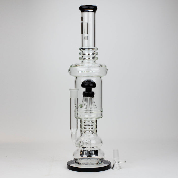 19" Infyniti 7mm flower Diff. and Reverse percolator glass bong | Jupiter Grass