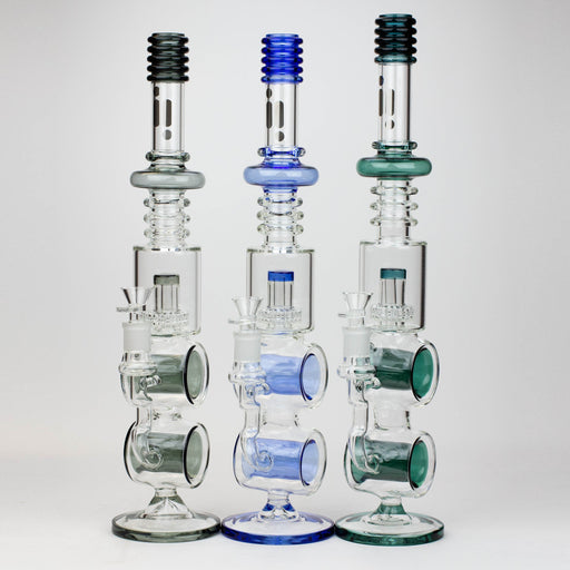 18.5" Infyniti Double ring glass water bong | Jupiter Grass