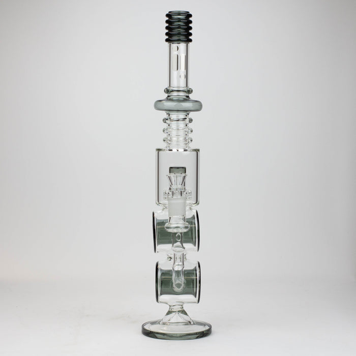 18.5" Infyniti Double ring glass water bong | Jupiter Grass