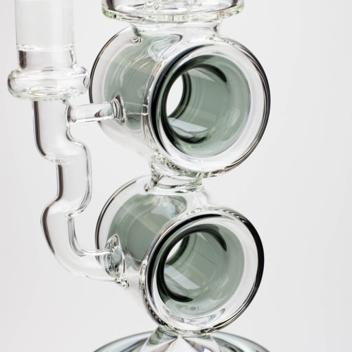18.5" Infyniti Double ring glass water bong | Jupiter Grass