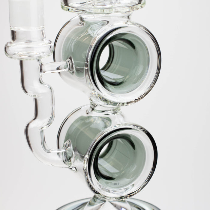 18.5" Infyniti Double ring glass water bong | Jupiter Grass