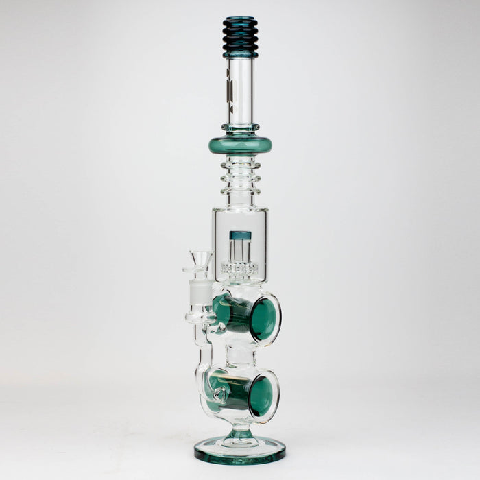 18.5" Infyniti Double ring glass water bong | Jupiter Grass