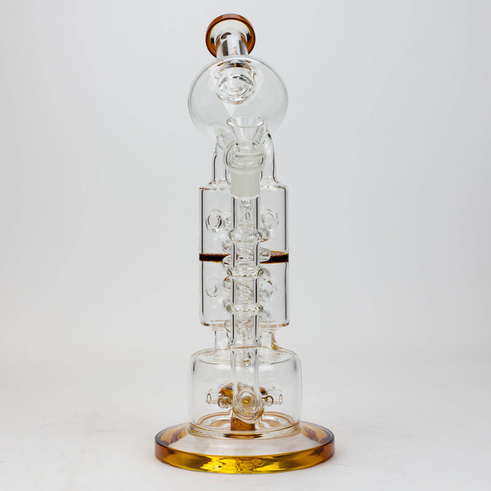 13" Infyniti Coil, dual honeycome and flower diffuser glass recycler bong | Jupiter Grass