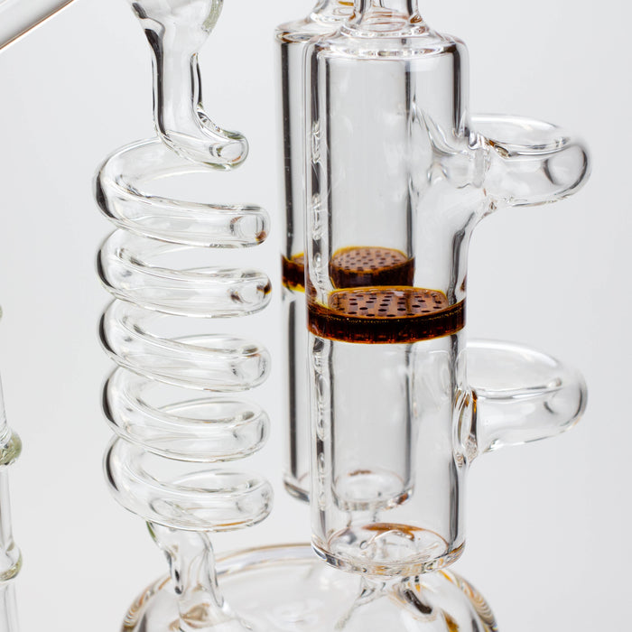 13" Infyniti Coil, dual honeycome and flower diffuser glass recycler bong | Jupiter Grass