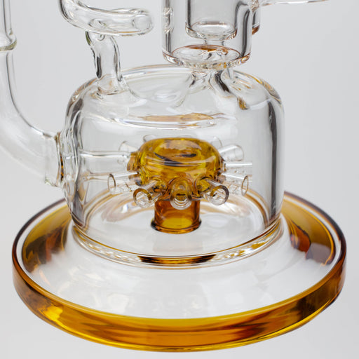13" Infyniti Coil, dual honeycome and flower diffuser glass recycler bong | Jupiter Grass