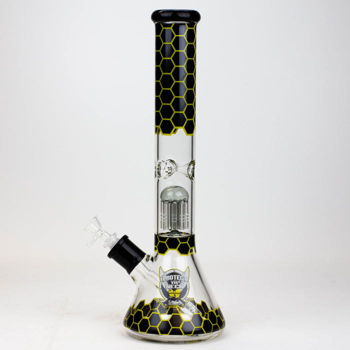 PROTECT YA NECK-15.5" 7 mm tree arm percolator glass bong [Logo] | Jupiter Grass