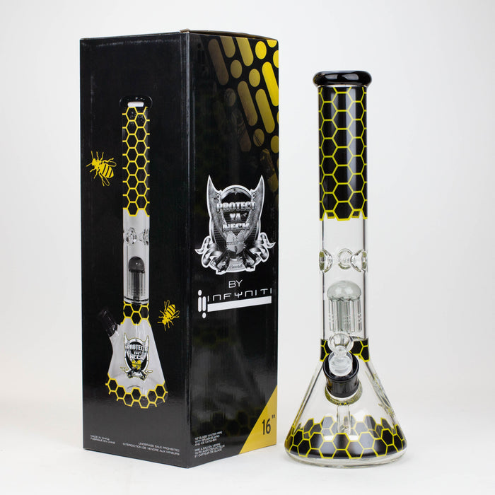 PROTECT YA NECK-15.5" 7 mm tree arm percolator glass bong [Logo] | Jupiter Grass