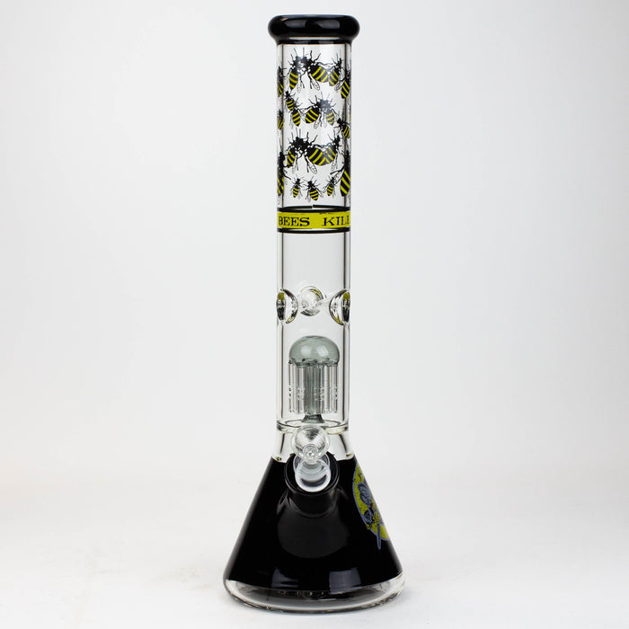 PROTECT YA NECK-15.5" 7 mm tree arm percolator glass bong [Killa Bees] | Jupiter Grass