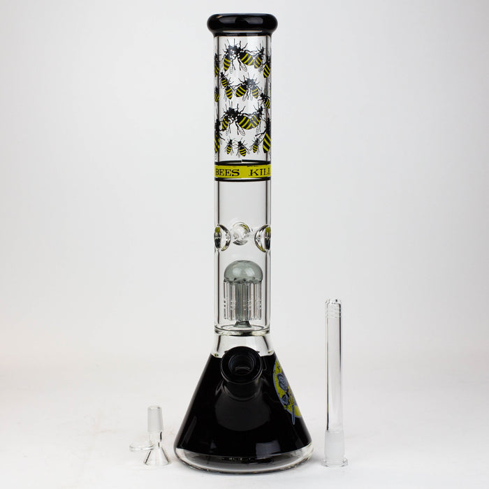 PROTECT YA NECK-15.5" 7 mm tree arm percolator glass bong [Killa Bees] | Jupiter Grass