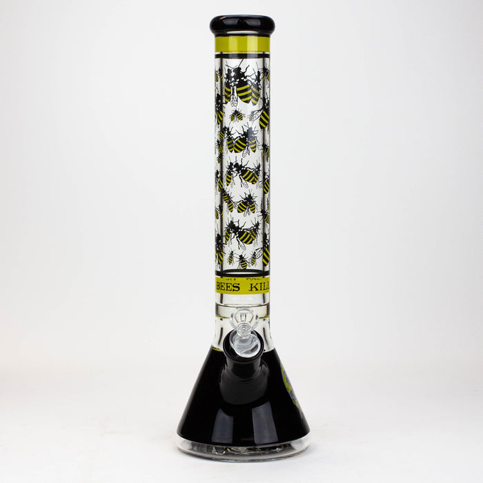 PROTECT YA NECK-15.5"  7 mm Glass water bong by Infyniti [Killa Bees] | Jupiter Grass