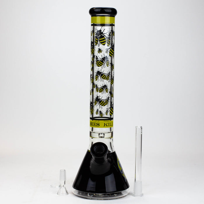 PROTECT YA NECK-15.5"  7 mm Glass water bong by Infyniti [Killa Bees] | Jupiter Grass