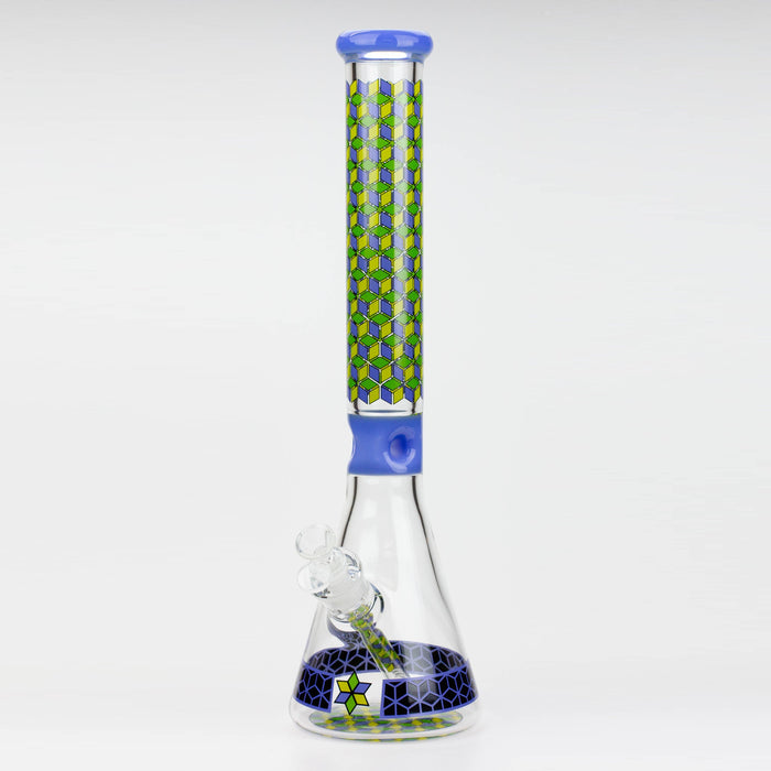 18" Cubic Pattern 7 mm glass water bong | Jupiter Grass