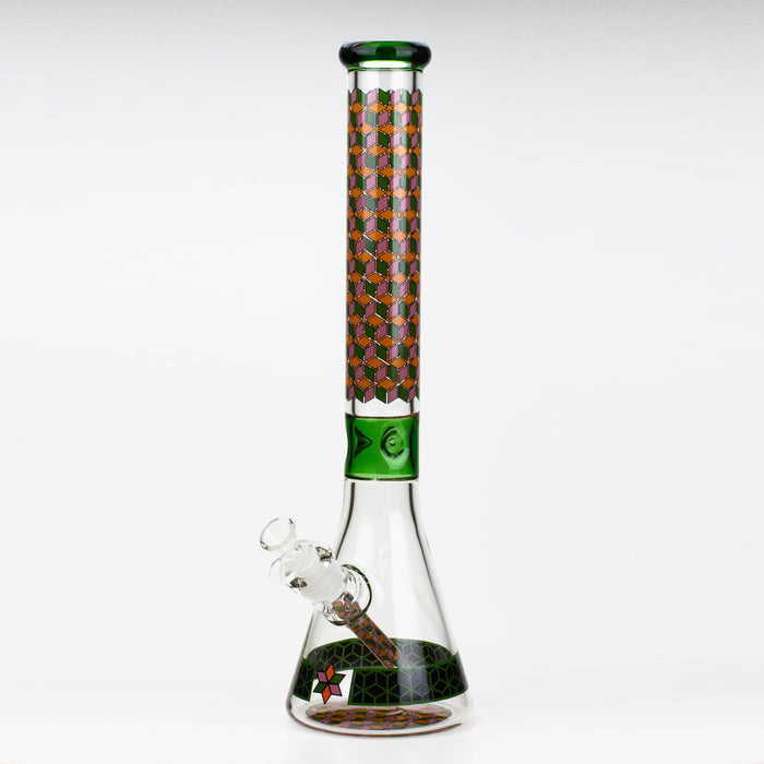 18" Cubic Pattern 7 mm glass water bong | Jupiter Grass
