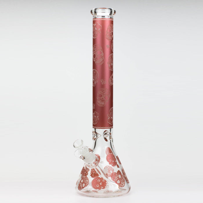 18" Skull Glow in the dark 7 mm glass water bong | Jupiter Grass