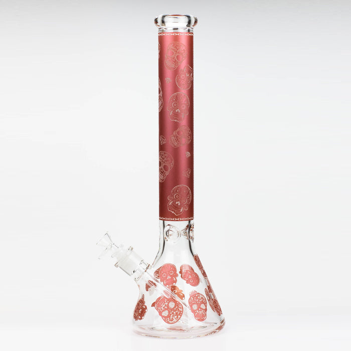 18" Skull Glow in the dark 7 mm glass water bong | Jupiter Grass