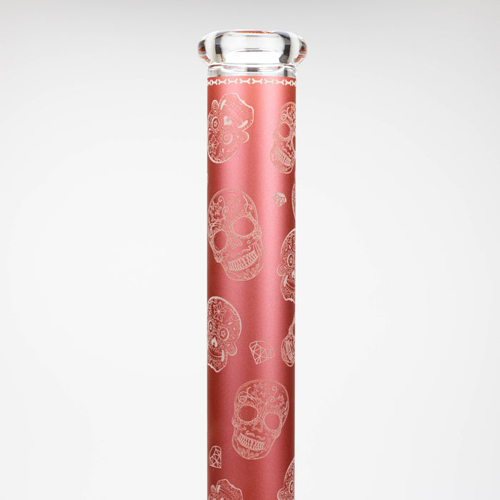 18" Skull Glow in the dark 7 mm glass water bong | Jupiter Grass