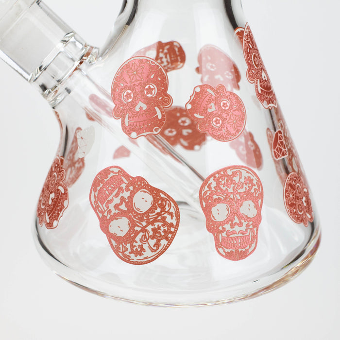 18" Skull Glow in the dark 7 mm glass water bong | Jupiter Grass