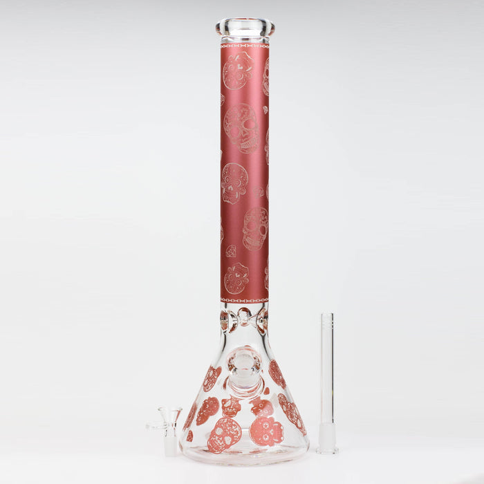 18" Skull Glow in the dark 7 mm glass water bong | Jupiter Grass