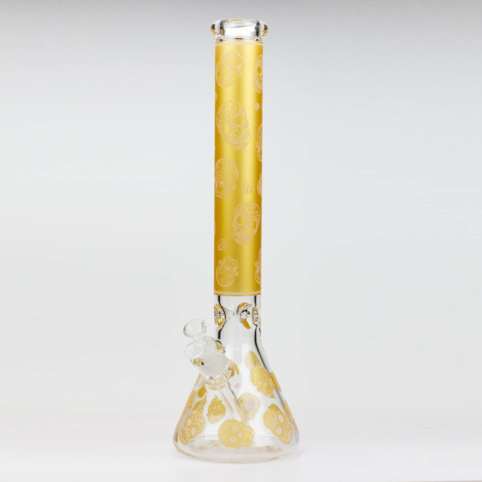 18" Skull Glow in the dark 7 mm glass water bong | Jupiter Grass