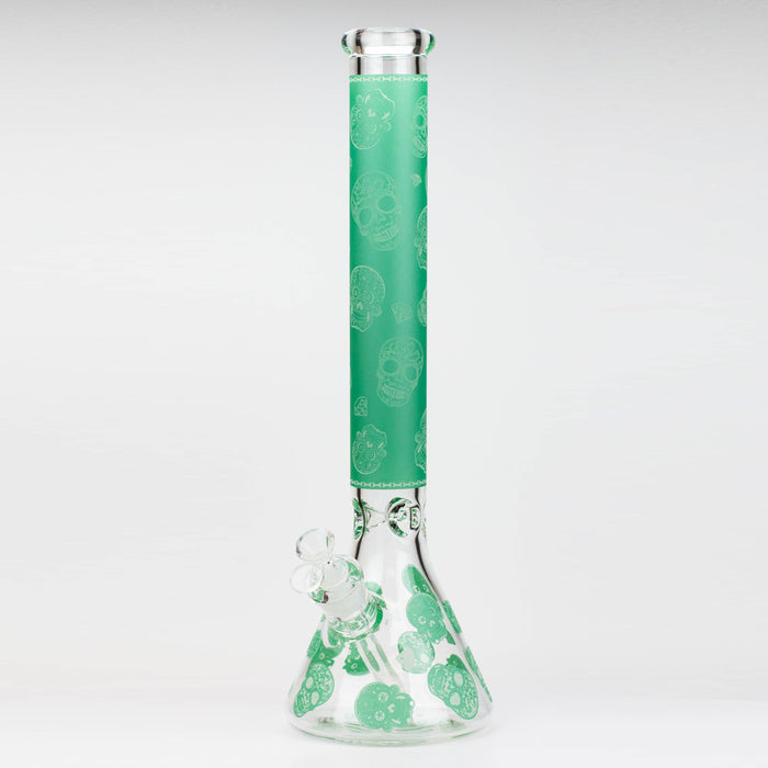 18" Skull Glow in the dark 7 mm glass water bong | Jupiter Grass