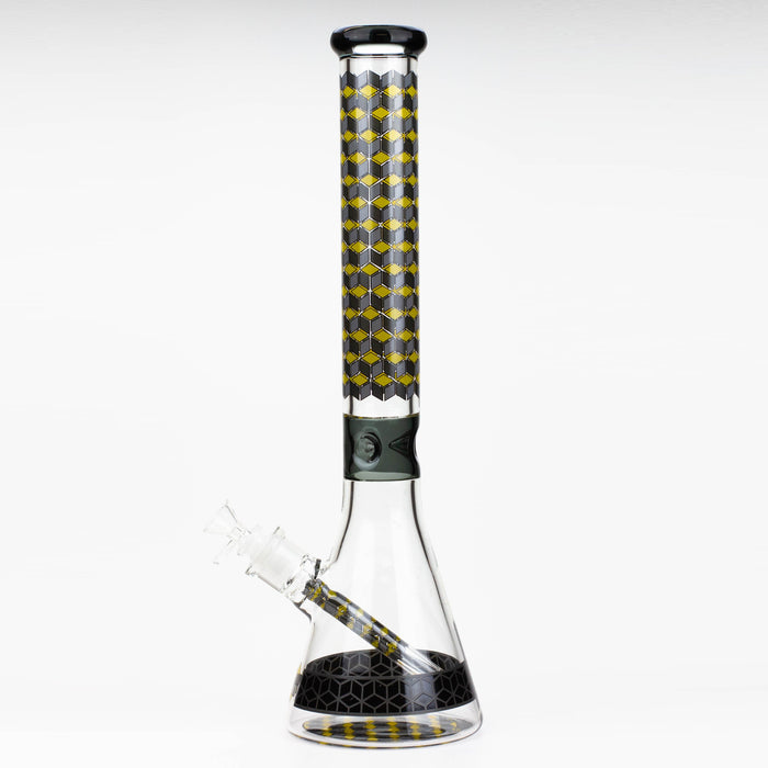 18" Cubic Pattern 7 mm glass water bong | Jupiter Grass