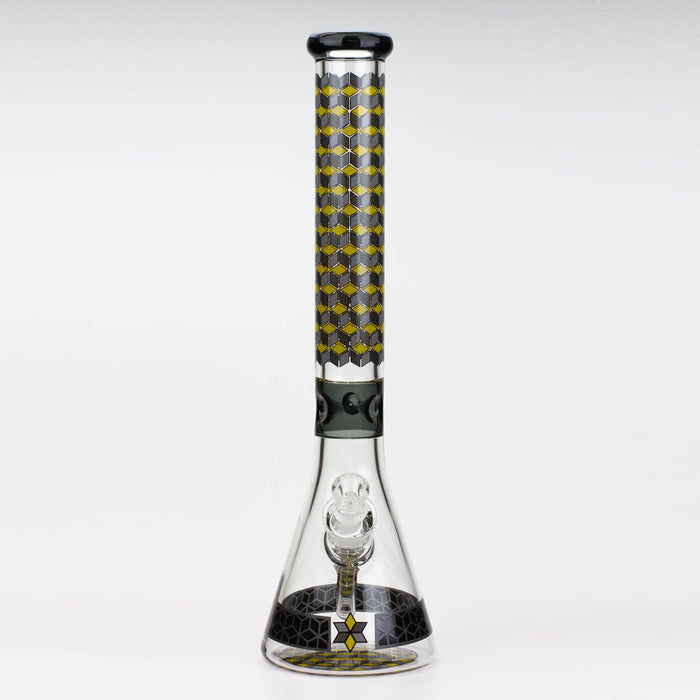 18" Cubic Pattern 7 mm glass water bong | Jupiter Grass