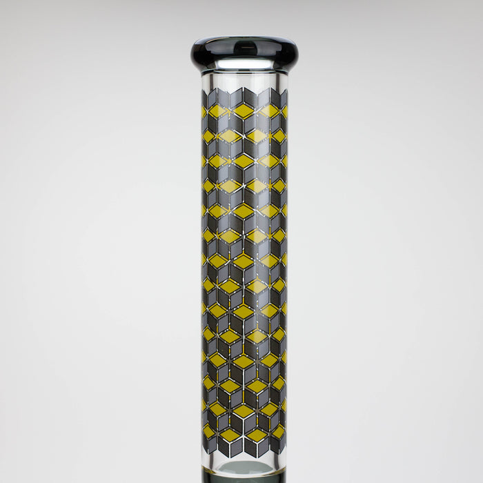 18" Cubic Pattern 7 mm glass water bong | Jupiter Grass