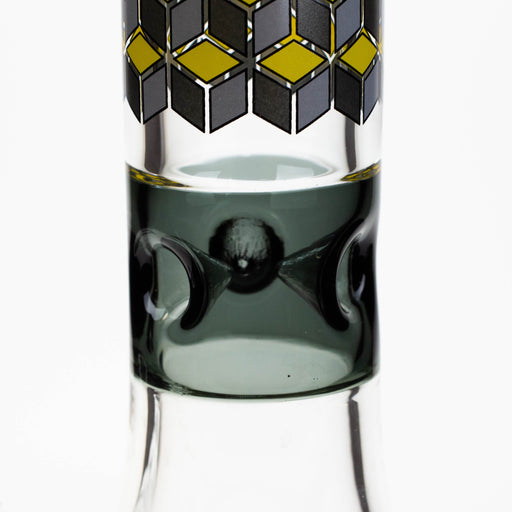 18" Cubic Pattern 7 mm glass water bong | Jupiter Grass