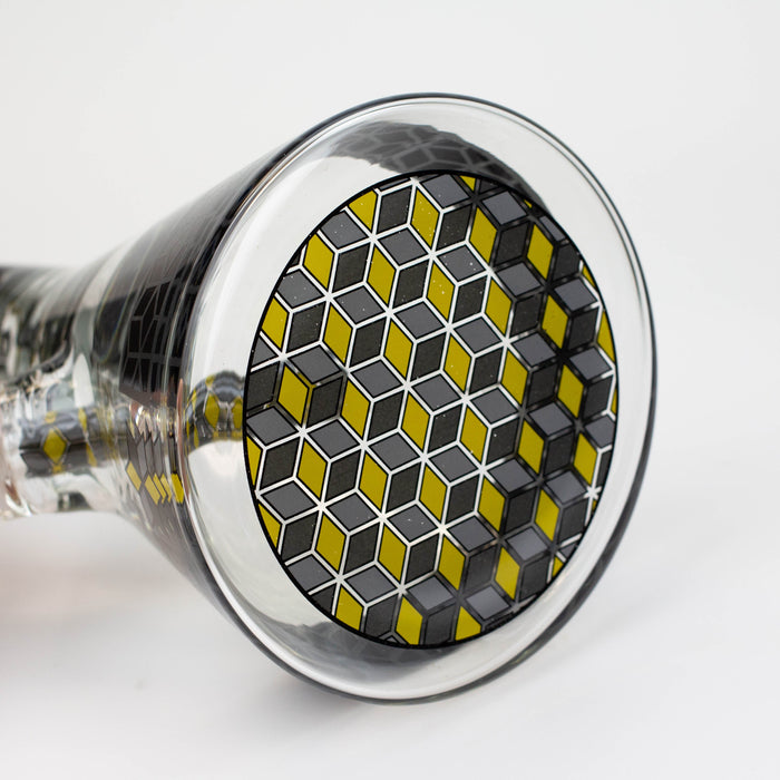 18" Cubic Pattern 7 mm glass water bong | Jupiter Grass