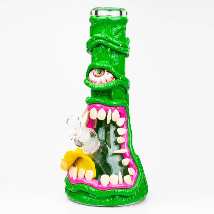 12.5"  Resin 3D artwork 7mm glass beaker water bong [TS101] | Jupiter Grass